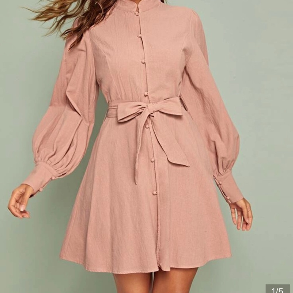 Pink Mini Dress with belt